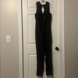 Onepiece sleeveless open back charcoal gray jumpsuit size‎ small